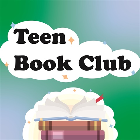 Teen Book Club logo with green and blue background