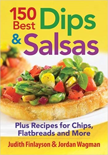 Book Cover, 150 Best Dips and Salsas by Judith Finlayson and Jordan Wagman.