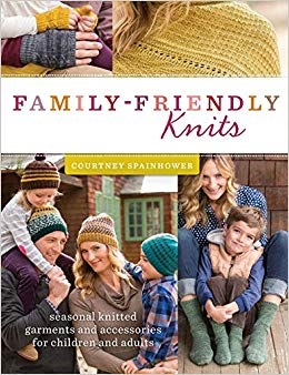 Book Cover, Family Friendly Knits by Courtney Spainhower.
