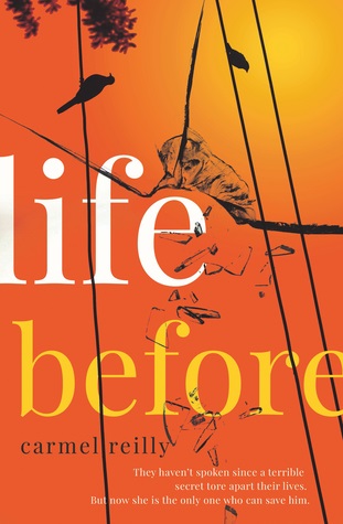 Orange book cover. Life Before by Carmel Reilly