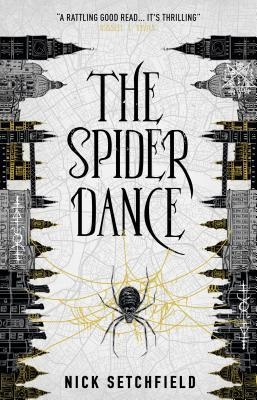Book cover of a spider and its web tangling two London's together.