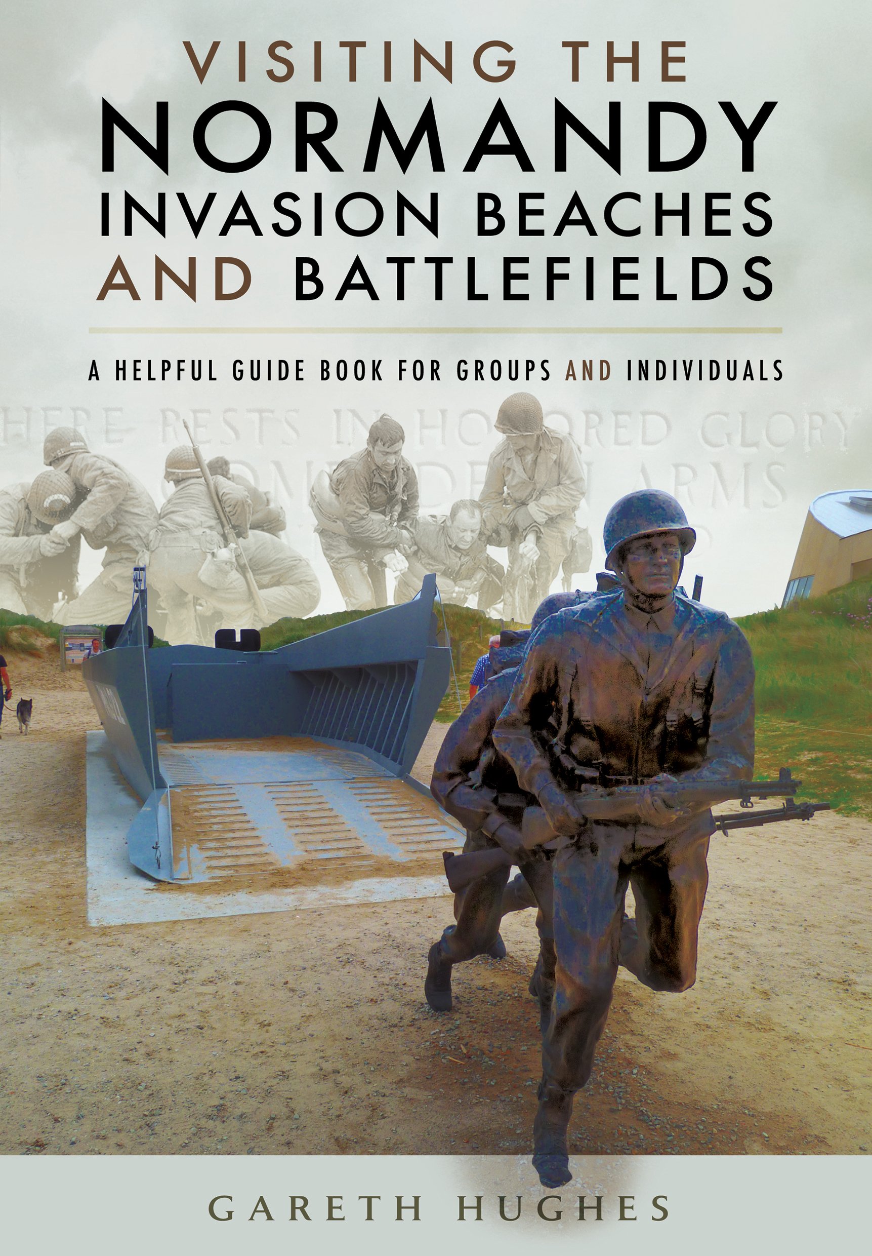 Book Cover of Statues running onto the beach of Normandy.